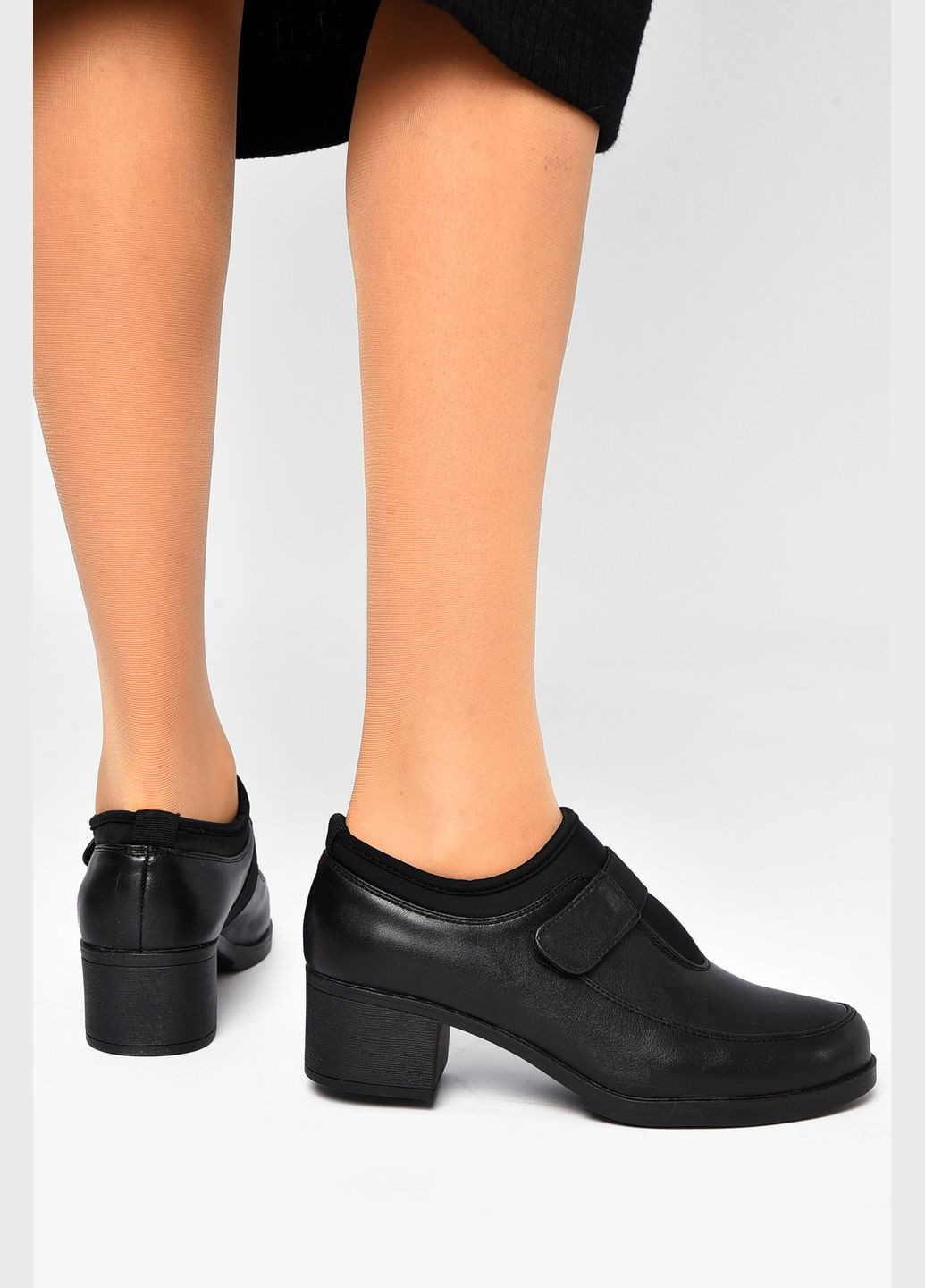 Let's Shop Туфли женские черного цвета лоферы черный з искусственная кожа, украина — демисезон (330223342)