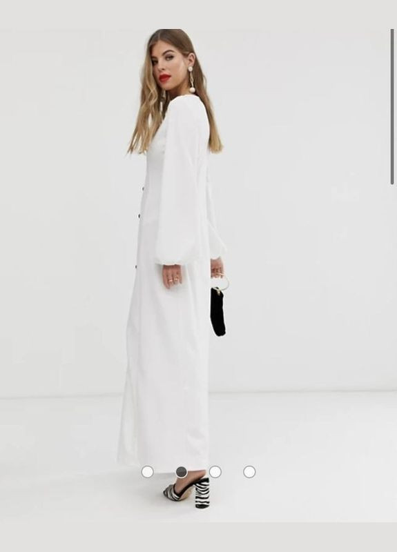 Білий сукня максі з контрастними ґудзиками Asos