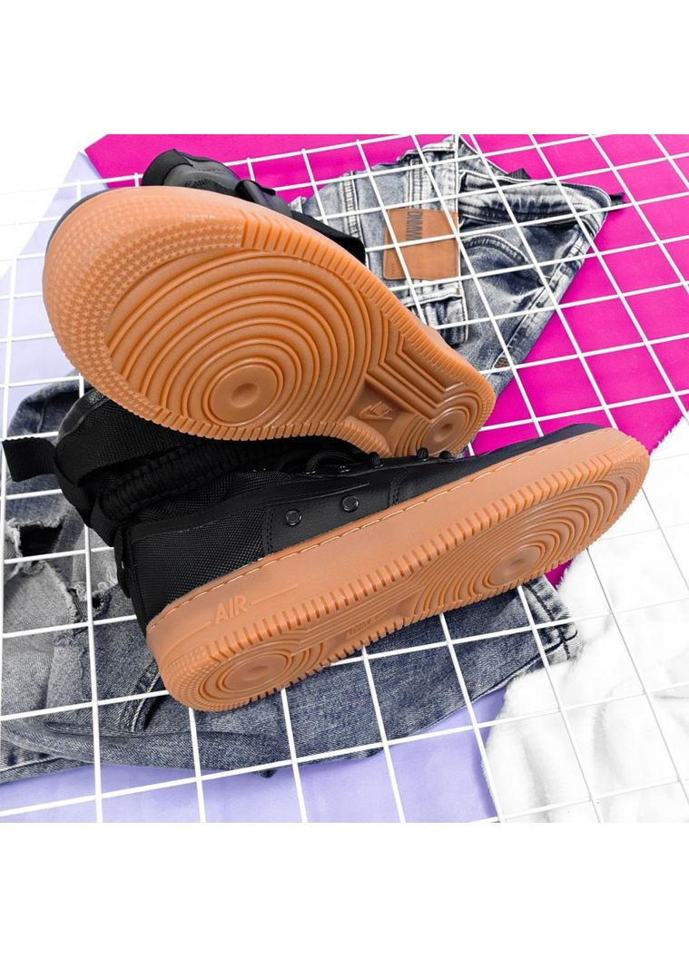 Чорні Осінні кросівки чоловічі nike special fled air force 1 black beige найк No Brand