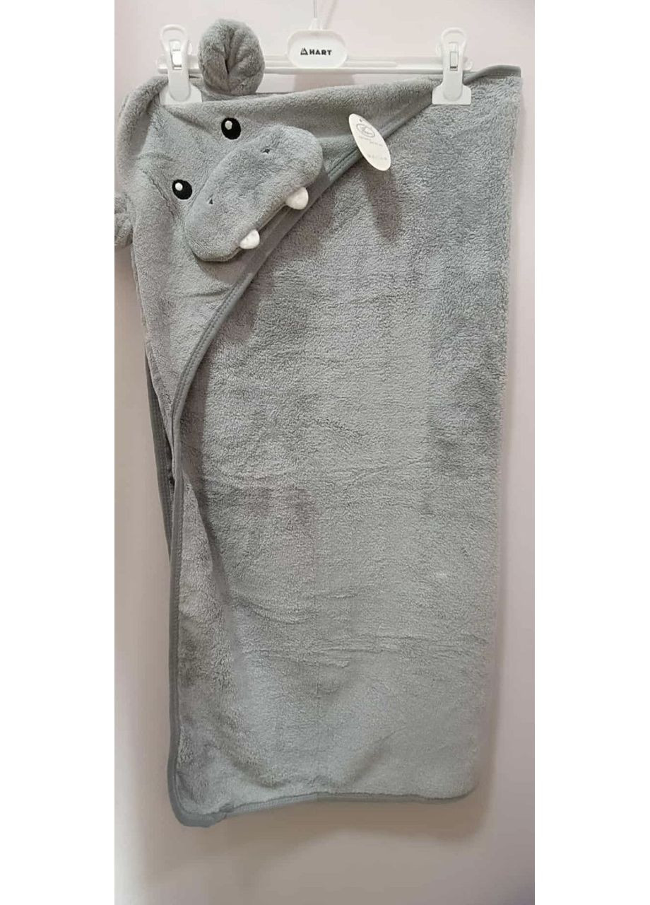 Полотенце детское Зайчик Размер 80*88 см Розовая No Brand однотонный серый