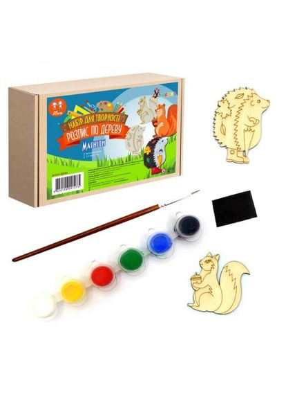 Набір для розпису по дереву "Магніти: Лісові мешканці" УМНЯШКА (361424541)