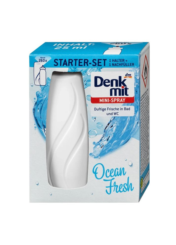 Міні освіжувач повітря в спреї Ocean Fresh, 25 мл + тримач Denkmit (350893267)