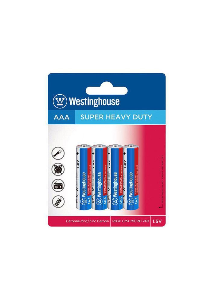 Сольова батарейка Super Heavy Duty AAA/R03 4 шт./уп blister Westinghouse (346088588)