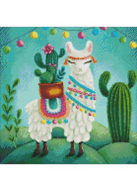 Алмазная мозаика Веселая лама 40 х 40 см (AMO7574) Ідейка (370968253)