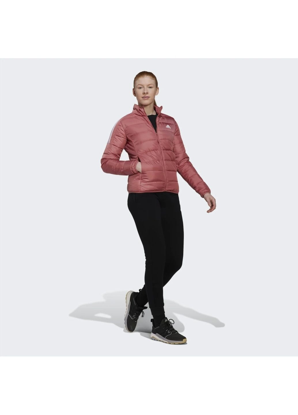 Рожева куртка жіноча essentials down jacket pink hk4663 adidas