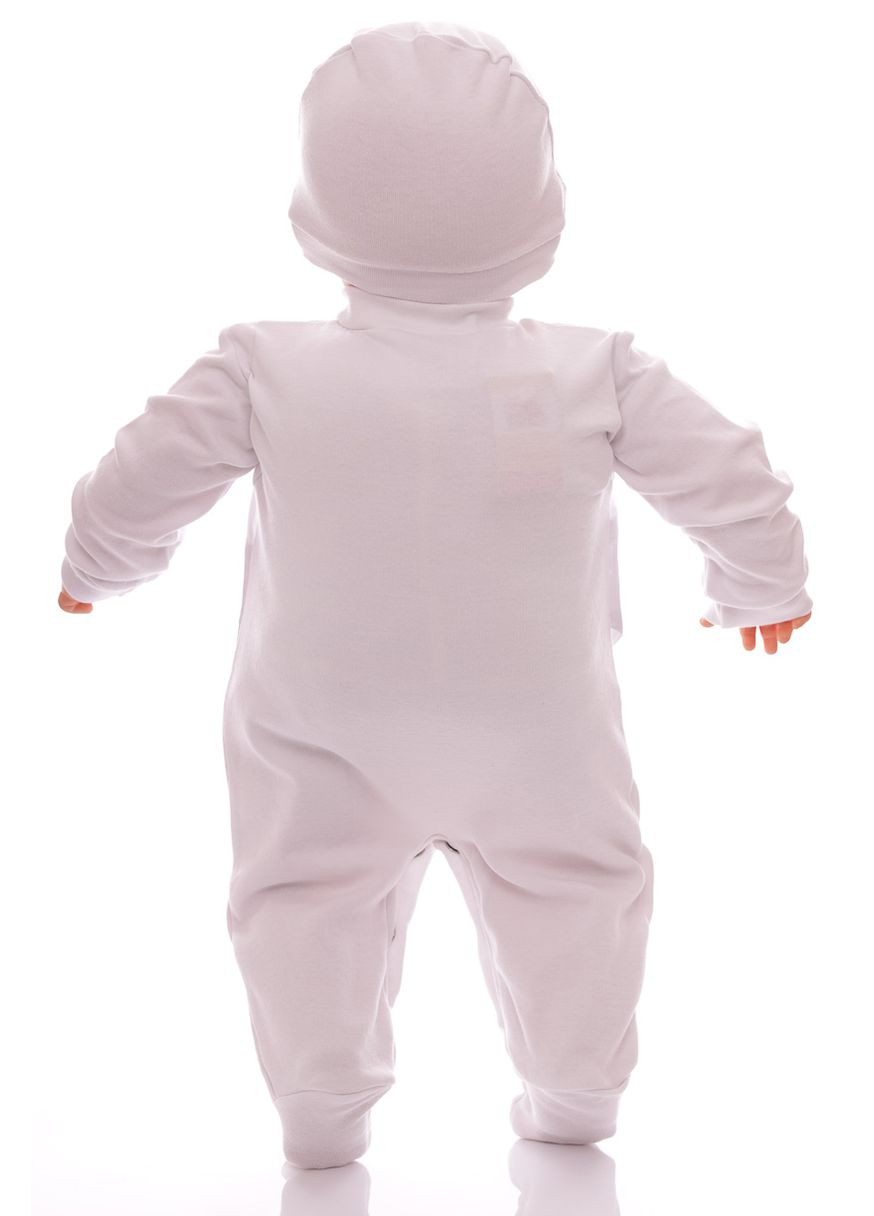 Человечек с шапочкой для мальчика интерлок Ангелочек белый 56 см (40417) BABYKROHA (297199628)