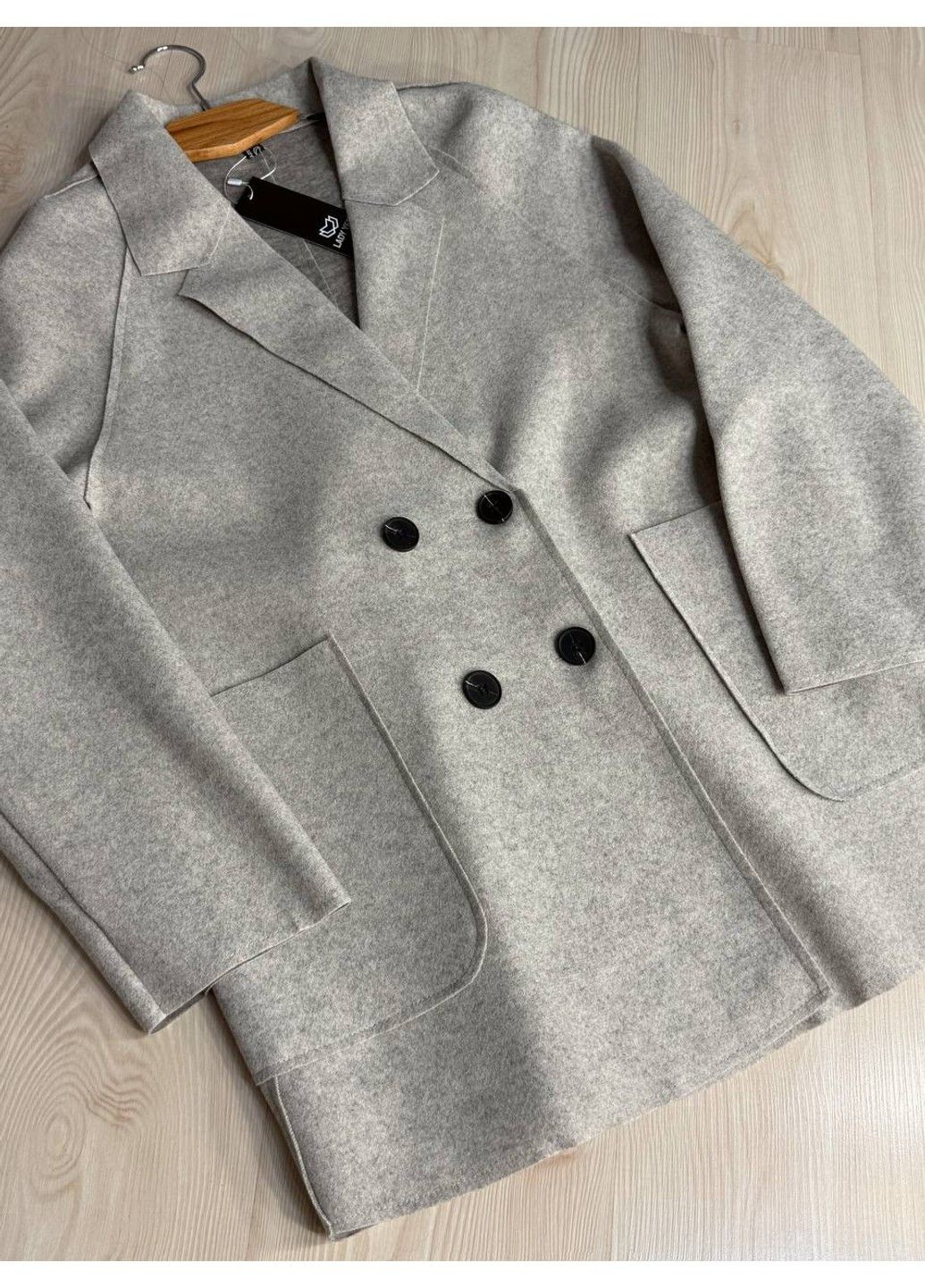 Жакет жіночий 2057 оверсайз подовжений з кишенями бежевий Lady yep (348791512)