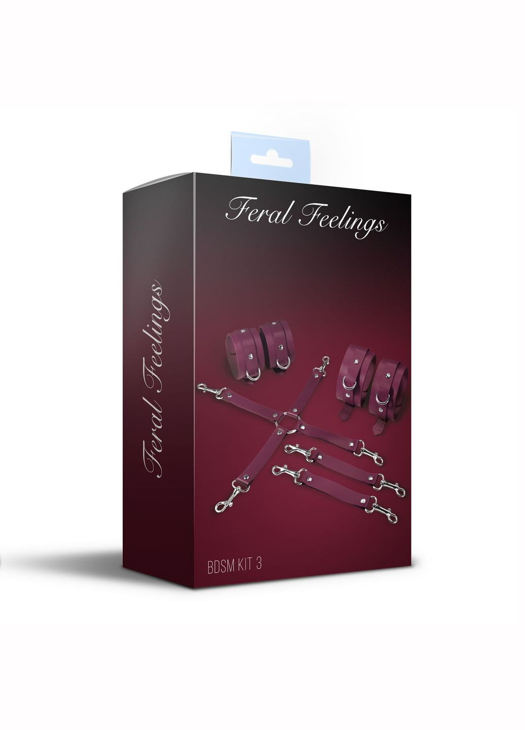 Набор BDSM Kit 3 Burgundy, наручники, поножи, коннектор Feral Feelings (297573699)