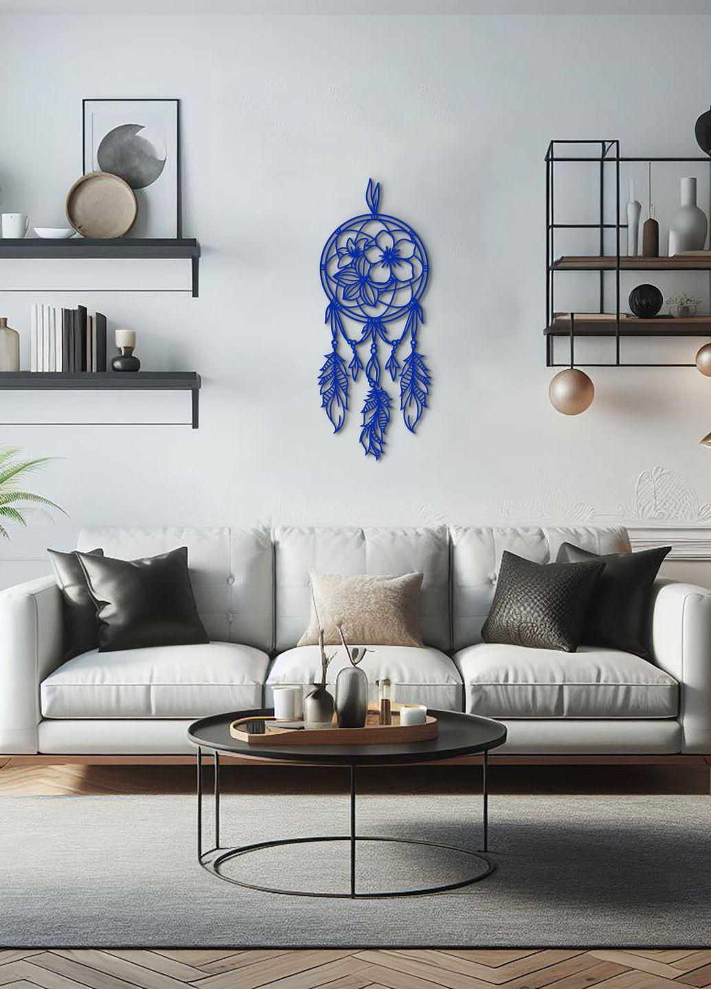 Сучасна картина на стіну в спальню, декор для кімнати "Квіткові сни", мінімалістичний стиль 80х33 см Woodyard (292112068)