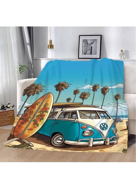 Плед Пляжні мрії якісне покривало з 3D-малюнком розмір 80х100 Україна ТД (369658695)