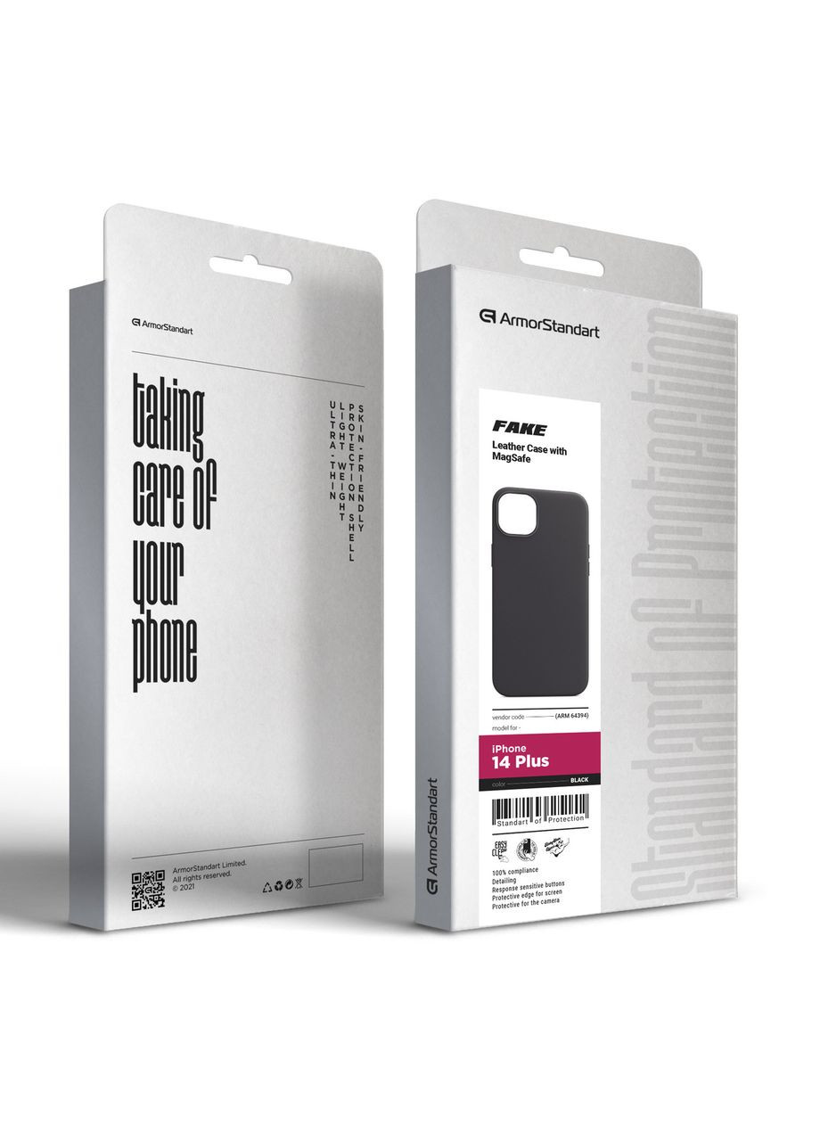 Чехол FAKE Leather Case для Apple iPhone 14 Plus Black (ARM64394) PTR ArmorStandart (327887282)
