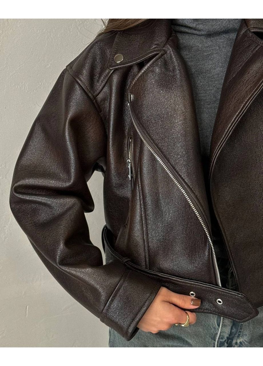 Темно-коричнева демісезонна жіноча куртка-косуха Asi.Store.ua