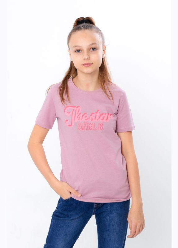 Светло-розовая летняя футболка для девочки (подростковая) Носи своє