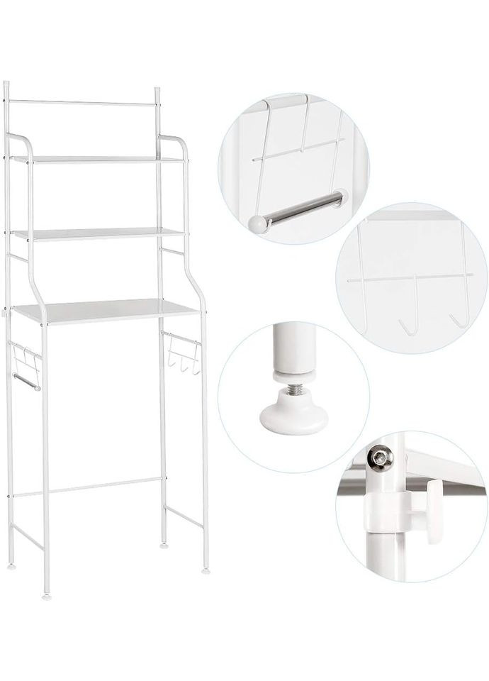 Полка-стеллаж над унитазом из нержавеющей стали Toilet Rack R30895 White No Brand (350349282)