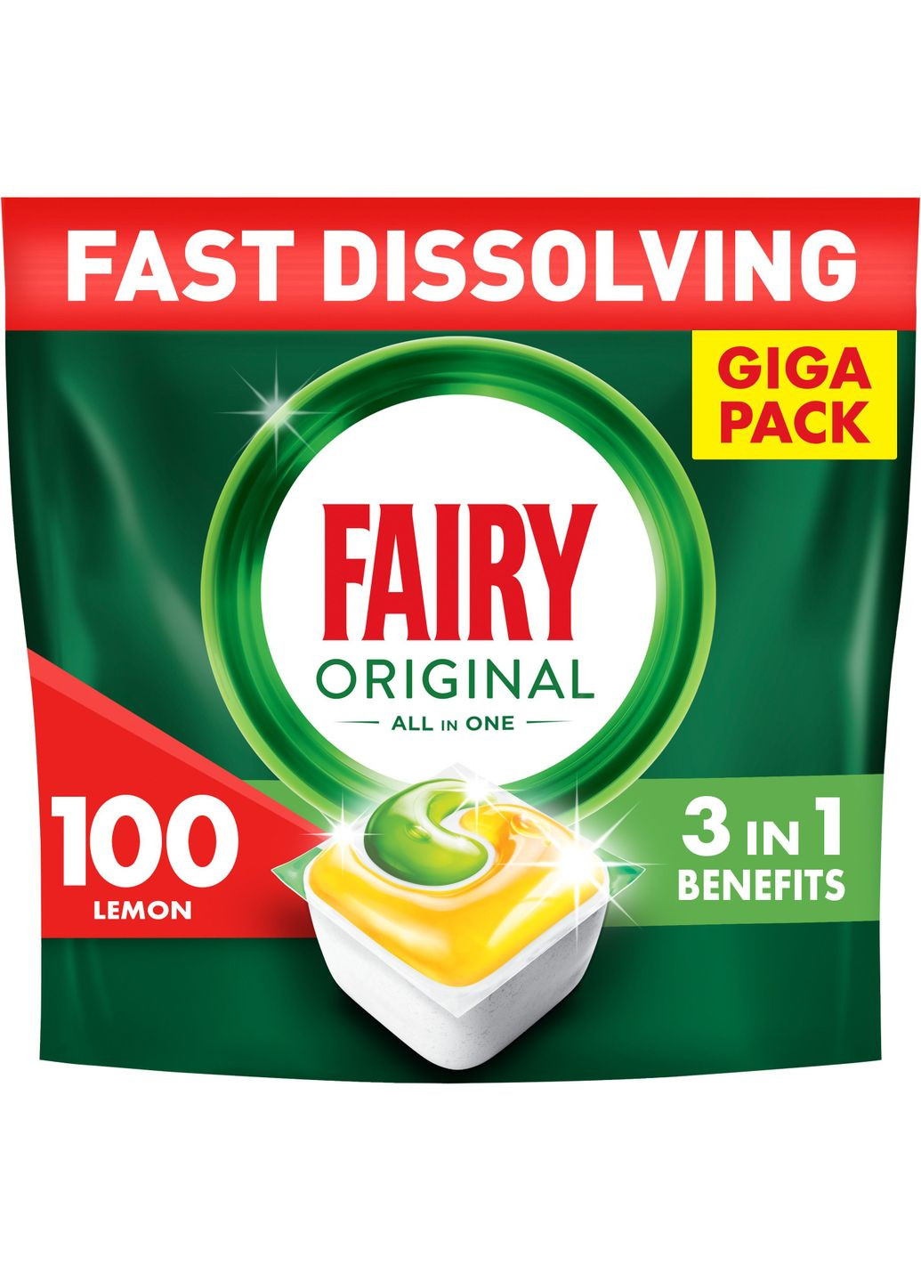 Капсули для посудомийних машин Original Все-в-1 Лимон, 100 шт. Fairy 8700216237383 (328393731)