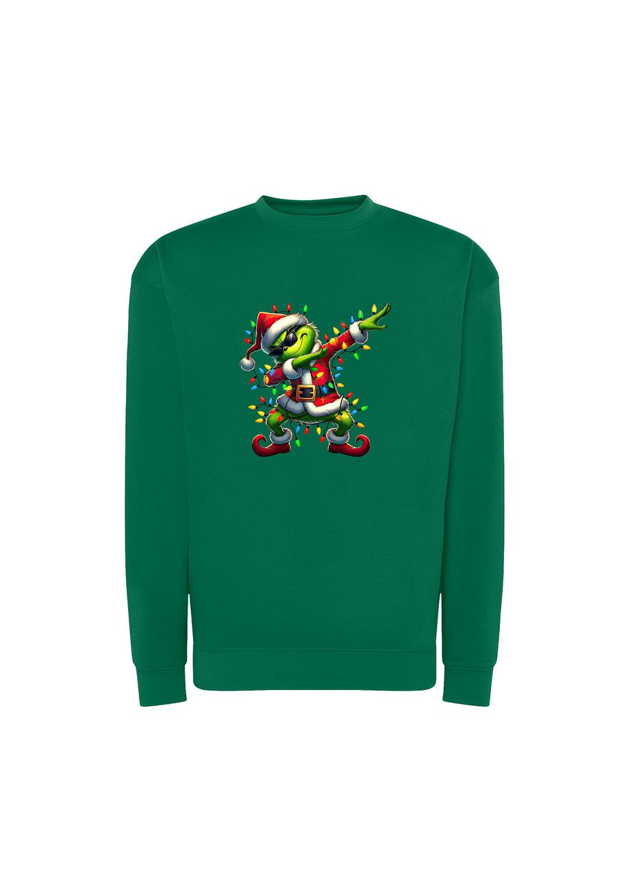 Зелений новорічний світшот з принтом "грінч на вайбі". the grinch (10114802913) ТiШОТКА (368570832)