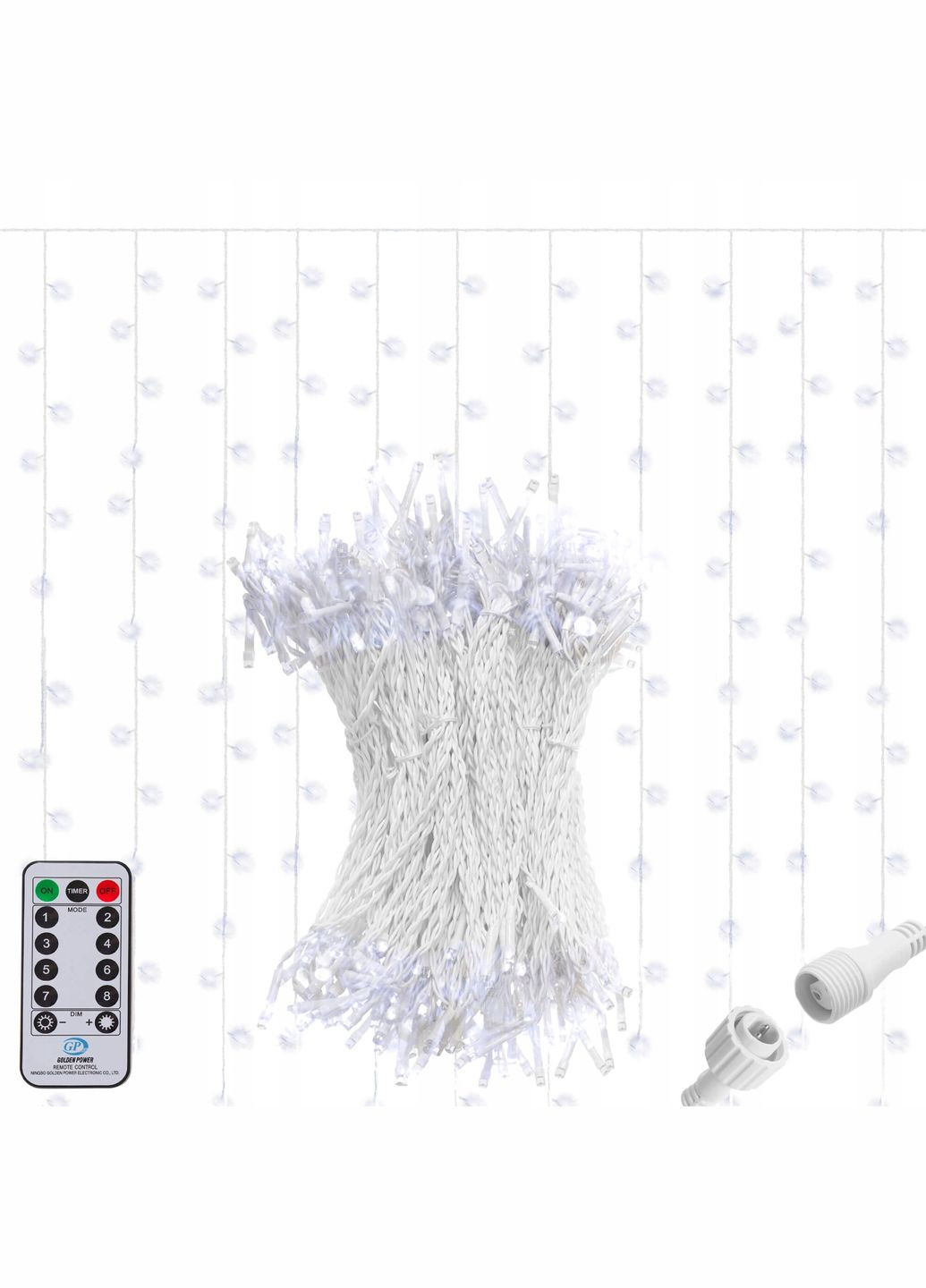 Гирлянда бахрома уличная 3 x 3 м 306 LED Pilot CL4000 Cold White Springos (322062868)