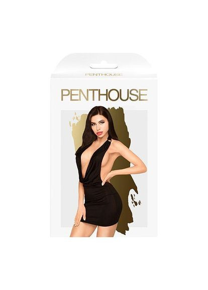 Чорна мінісукня з хомутом і глибоким декольте penthouse - heart rob black l/xl No Brand