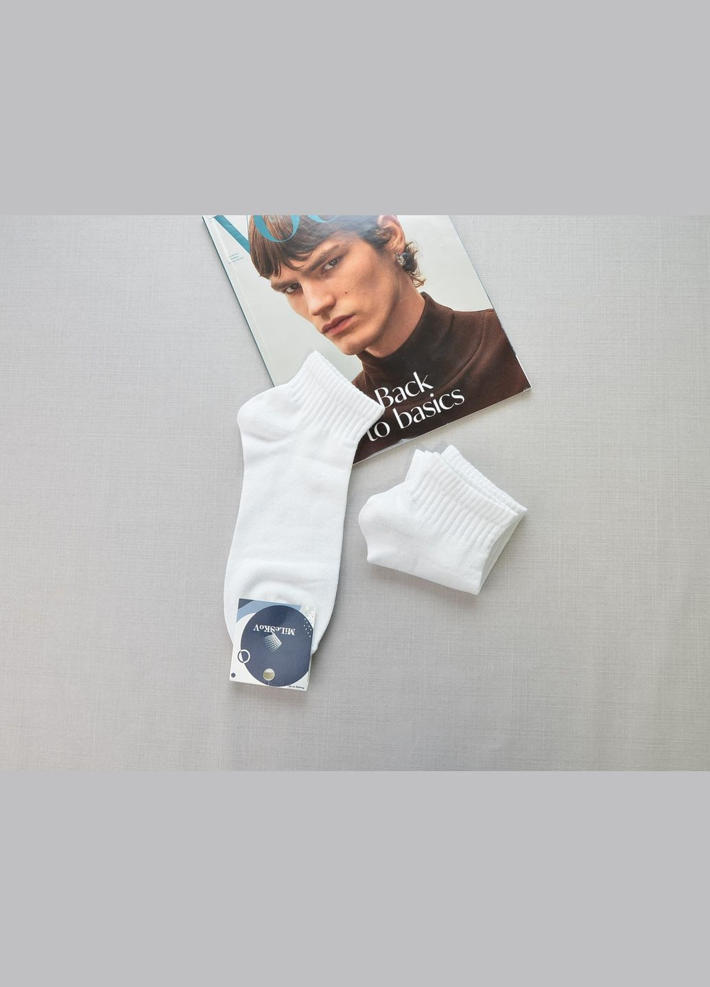 Чоловічі шкарпетки, Короткі, Білі (Розмір: ) No Brand (294337902)