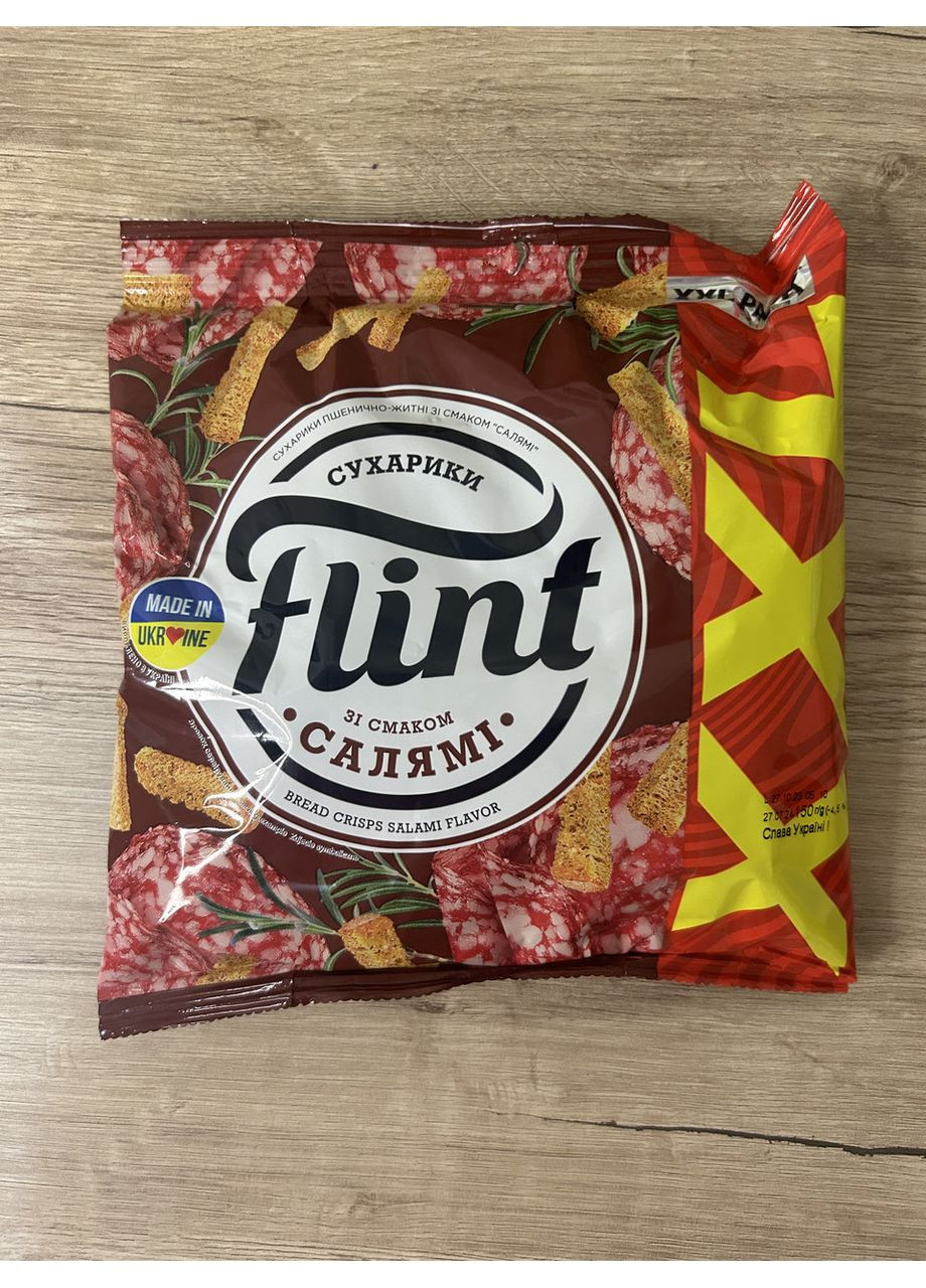 Сухарики пшенично-ржаные со вкусом "Салями" 140 г Flint (338438422)