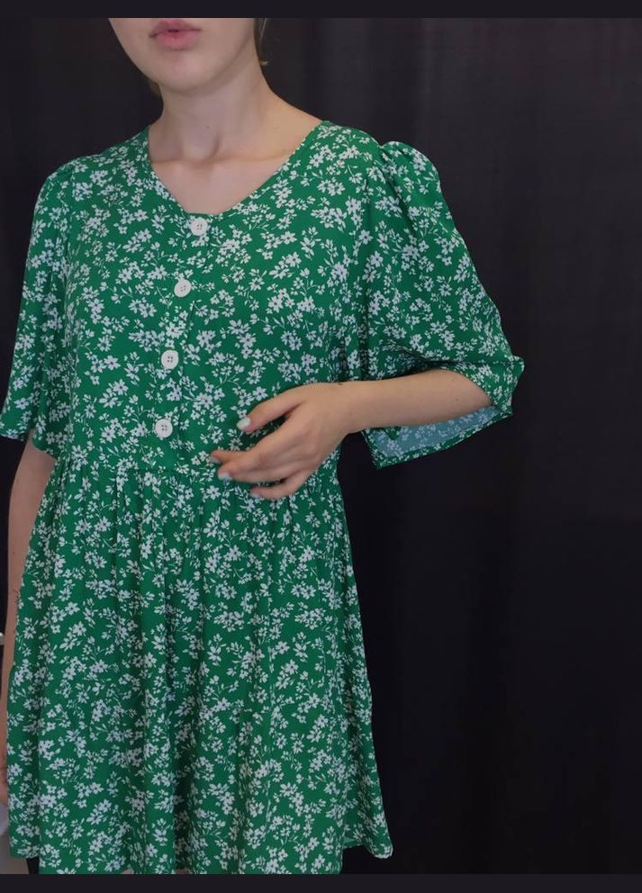 Зелена сукня жіноча літня коротка зелена mkaz6049-4 Modna KAZKA