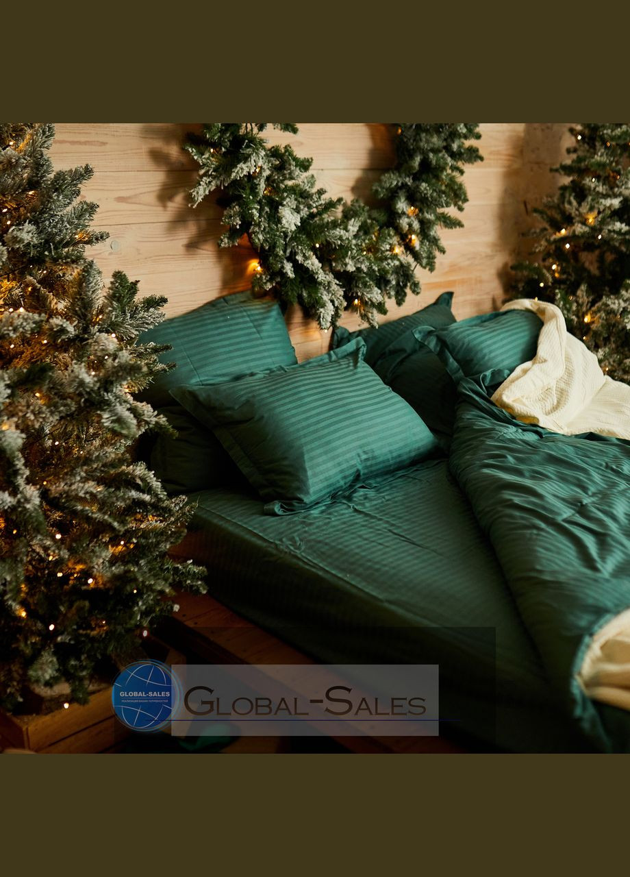 Двуспальная страйп-сатин постельное белье Хвоя 180*220см Calipso (316633096)