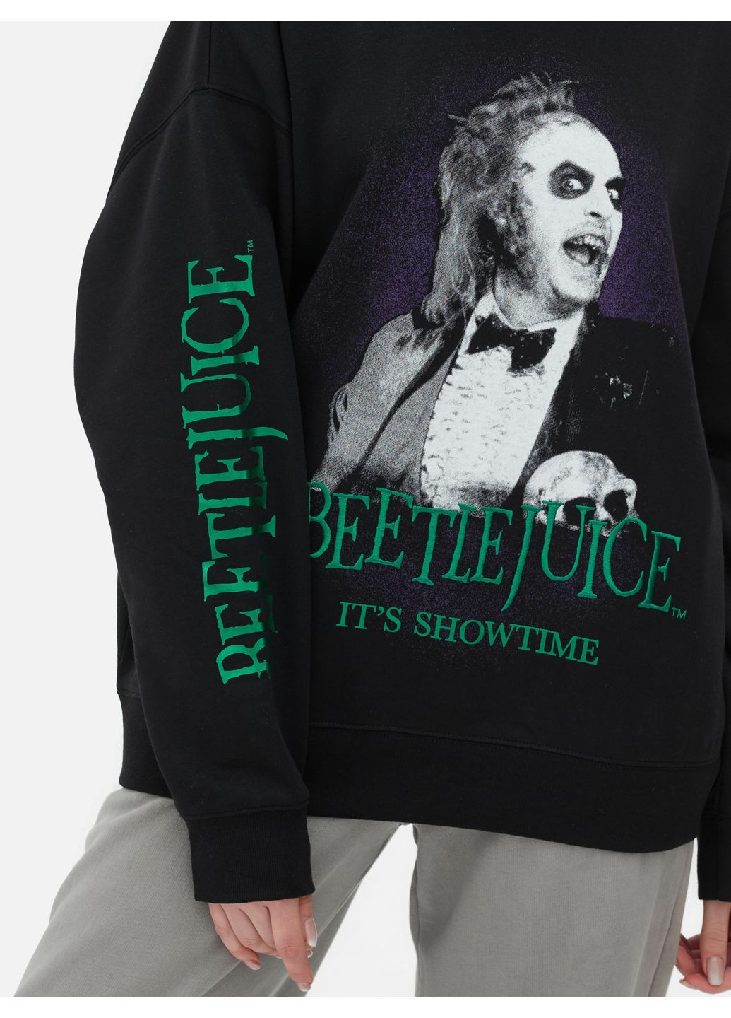 Черный свитшот флис,черный с принтом, Primark (369624254)