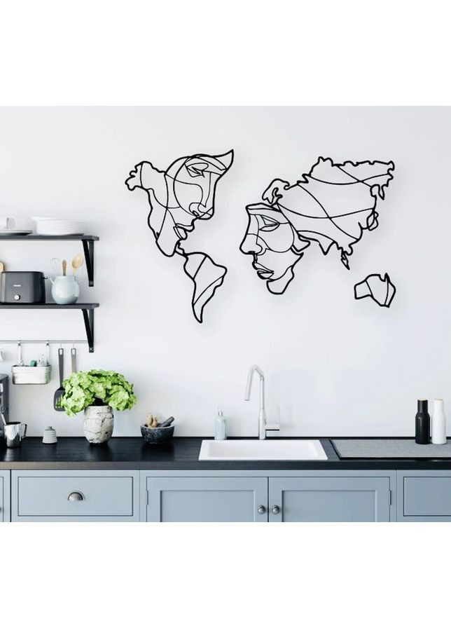 Декоративне панно Карта Миру з Обличчам Poleno (367953221)