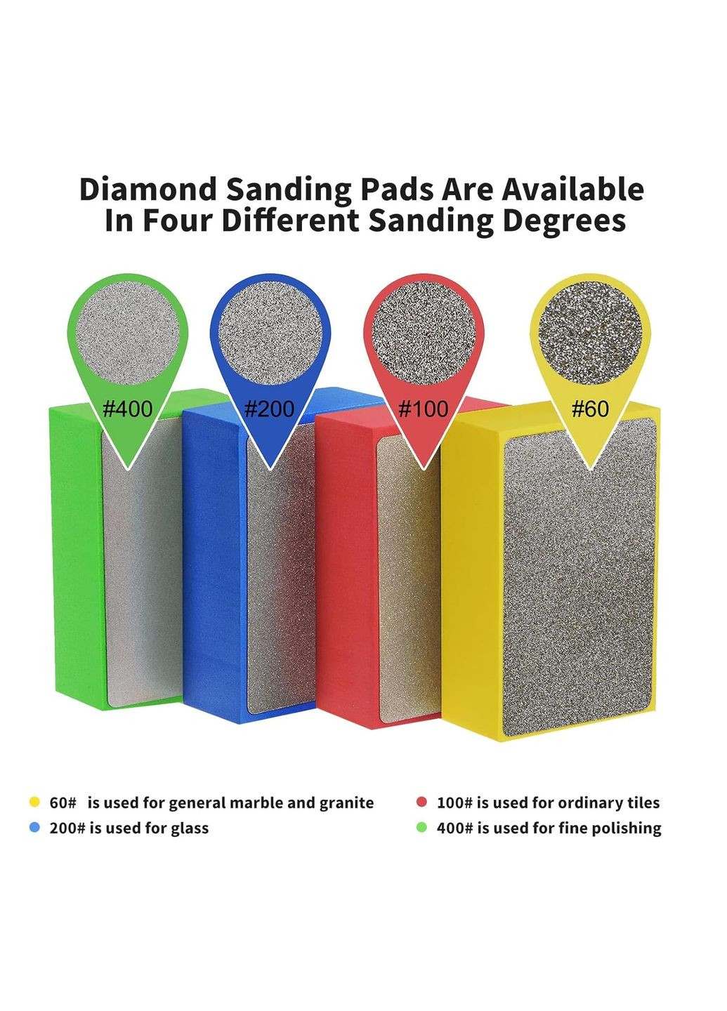 Набір алмазних притирів 4 шт (Р60 100 200 400) (0092) No Brand (352720258)