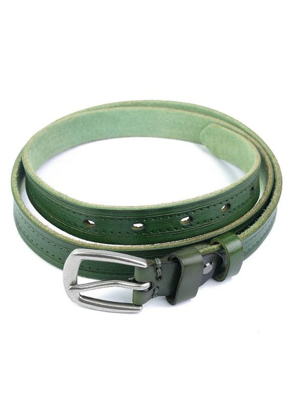 Жіночий ремінь з натуральної шкіри зелений NIUNIU (306554272)