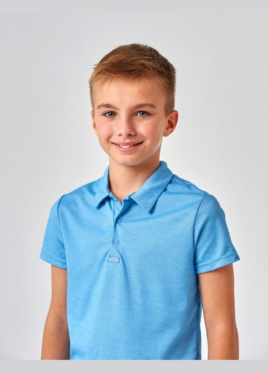 Синяя детская футболка-футболка-поло (короткий рукав) синий иней для мальчика Smil
