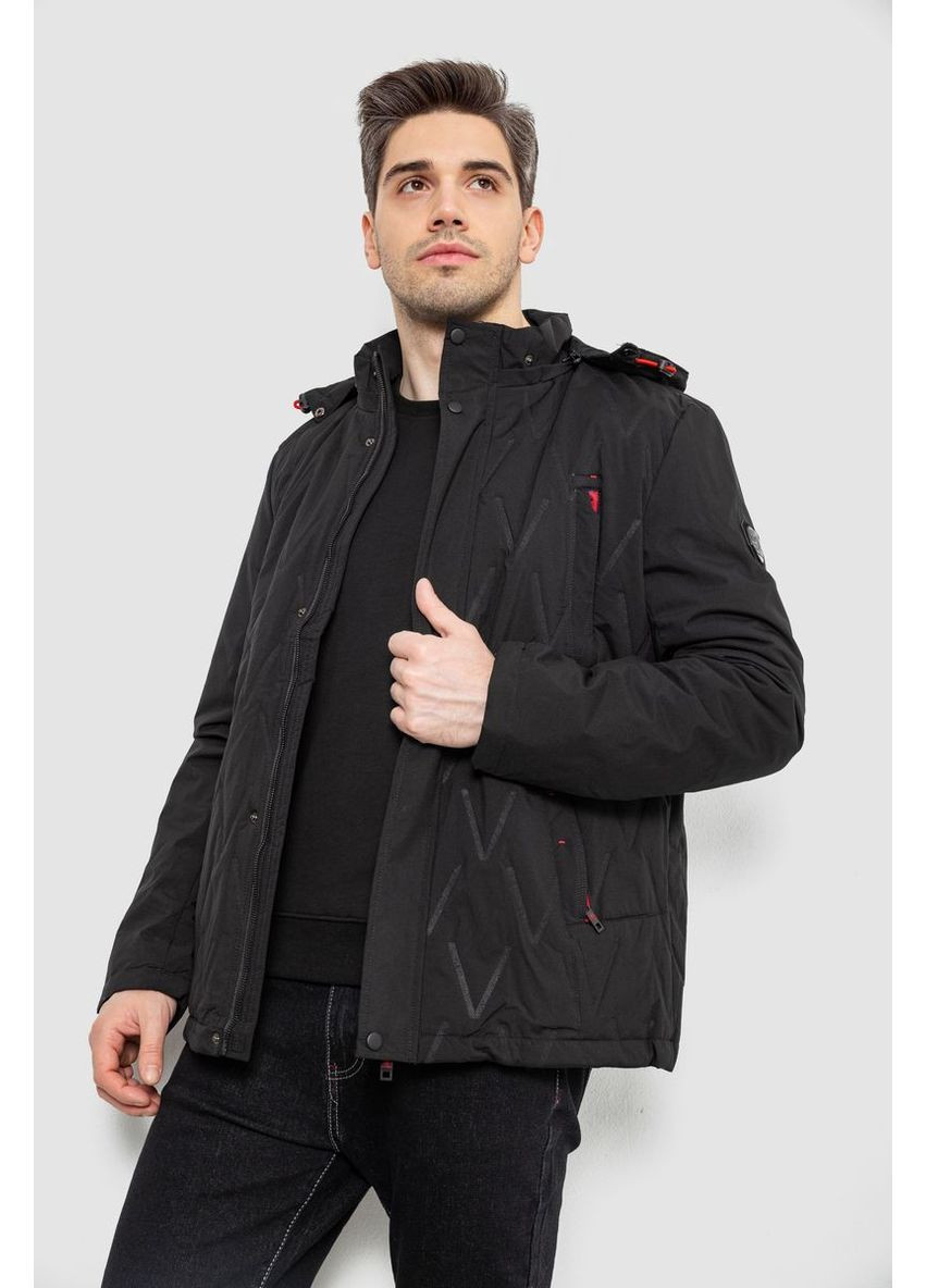 Чорна демісезонна куртка чоловіча демісезонна з капюшоном Ager 244RL9159AL