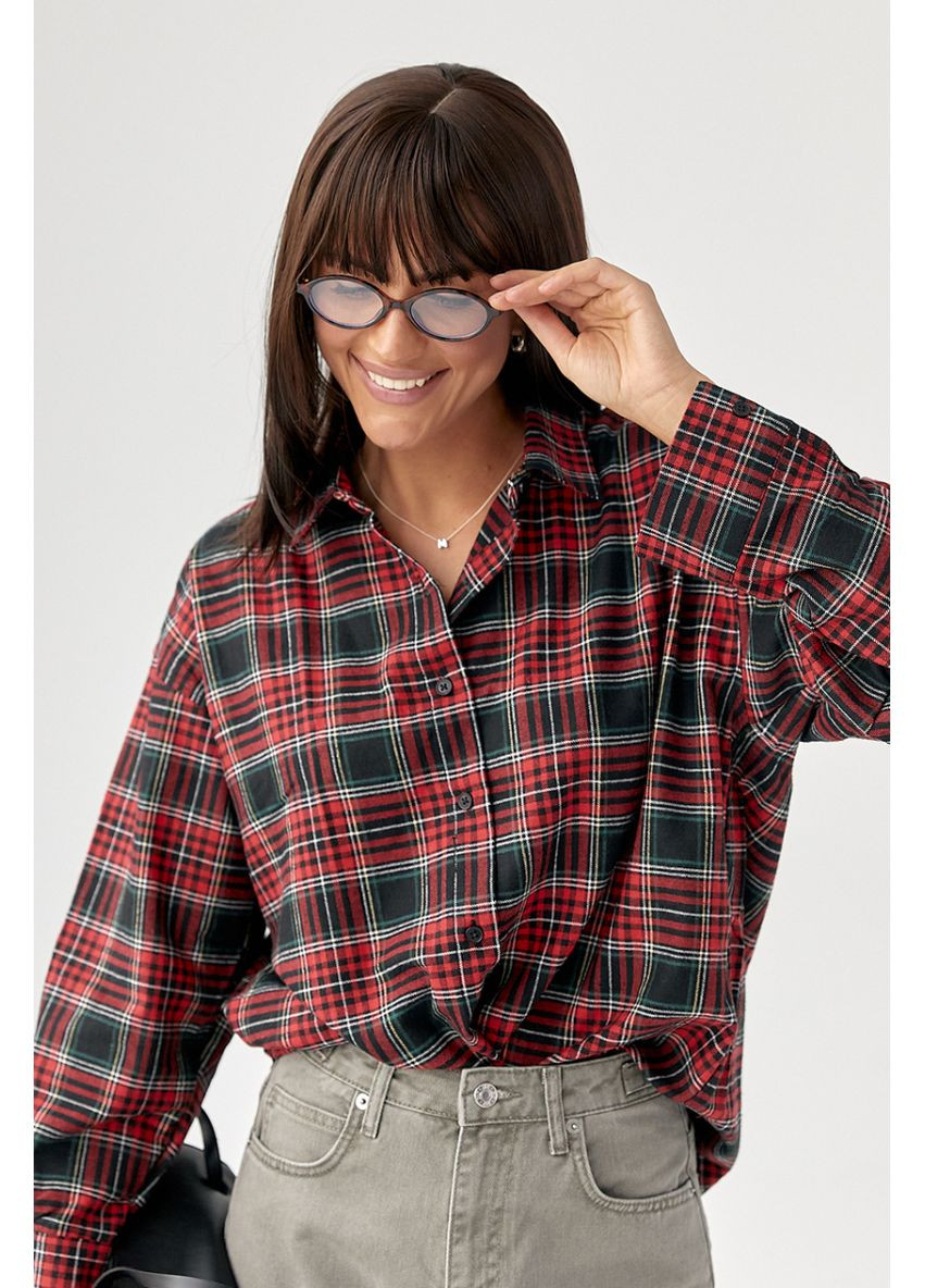 Красная кэжуал рубашка в клетку Lurex