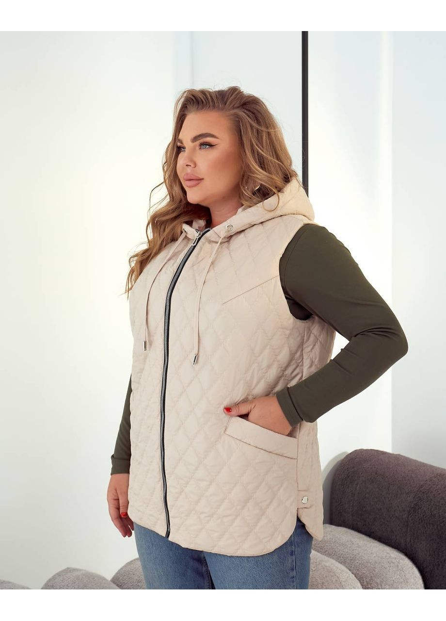 Жилет женский стёганый с капюшоном No Brand (361221229)