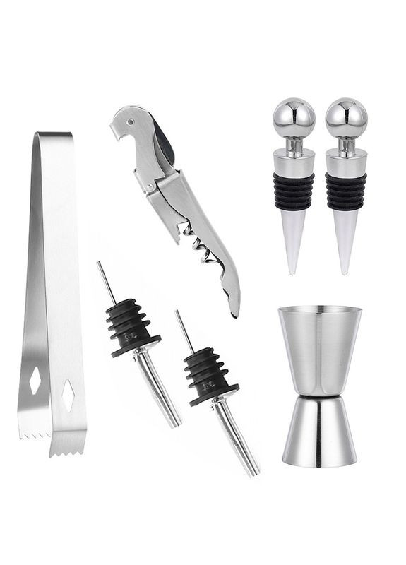 Набір для бару з 22 предметів із дерев'яною підставкою нержавіюча сталь MC-H18 Сріблястий Youchen (350349084)