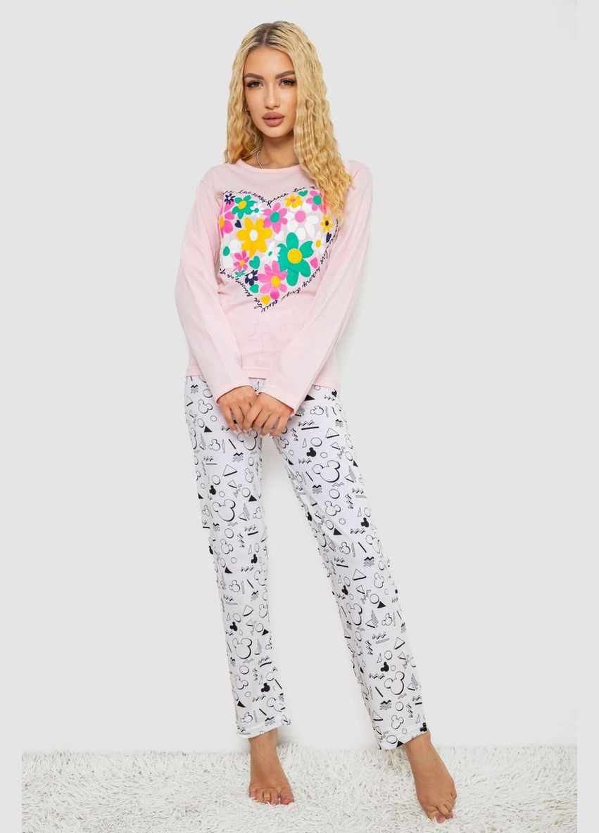 Розовая пижама женская с принтом, 243r1051 Ager