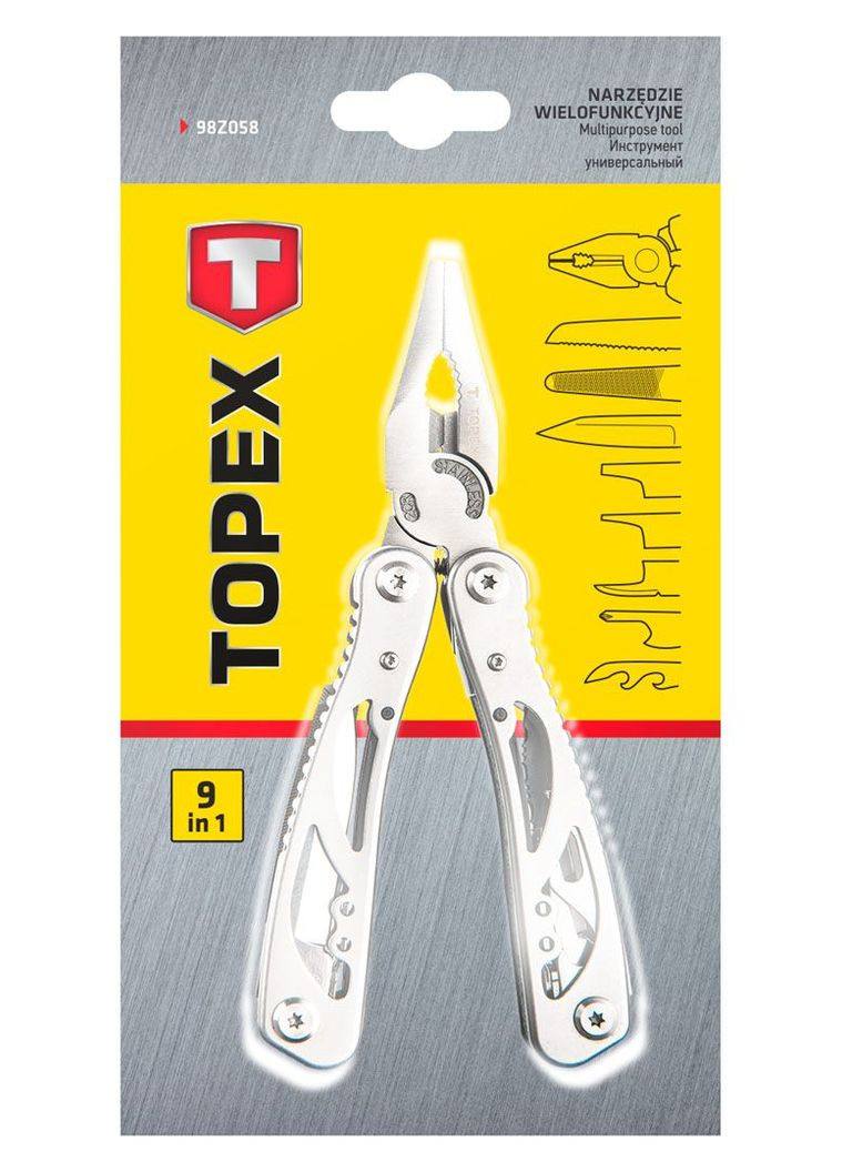 Многофункциональный инструмент (9 элементов) мультитул (25100) Topex (323637858)