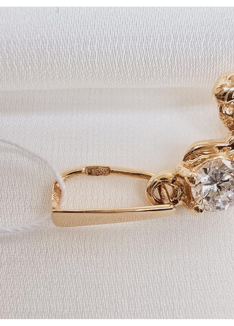 Золотой подвес «Ангелик с фианитом», красное золото 585 пробы. No Brand (367267947)