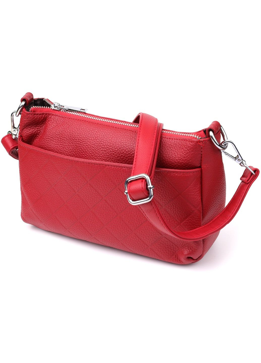 Сумка кросс-боди через плечо женская из натуральной кожи средняя Красный 38240 Vintage (355245225)