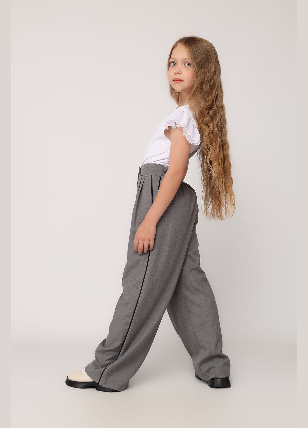 Блуза з коротким рукавом для дівчинки колір молочний ЦБ-00275698 Yuki (338375521)