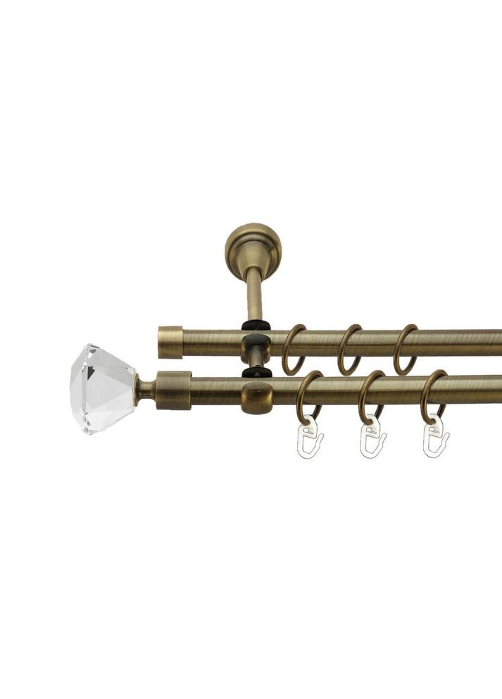 Карниз Спектралія металевий дворядний відкритий гладка труба Антик 16\16 мм 300 см (7318638) ORVIT (300796649)