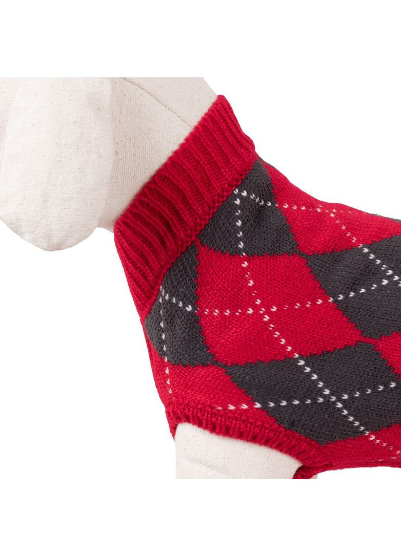 Свитер для собак, красно-чёрный/ромб, XL, 40см Happet (357074867)