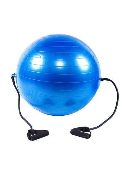 М'яч фітнес (Anti-burst) з еспандером, D65см,, синій Iron Master (361438639)