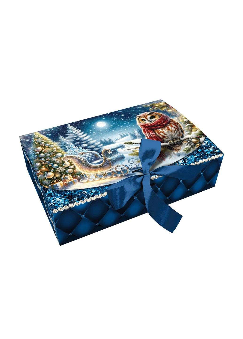 Новорічна коробка «Сова», 1000г набір 10 шт (5-0211) Кукумбер (306558816)