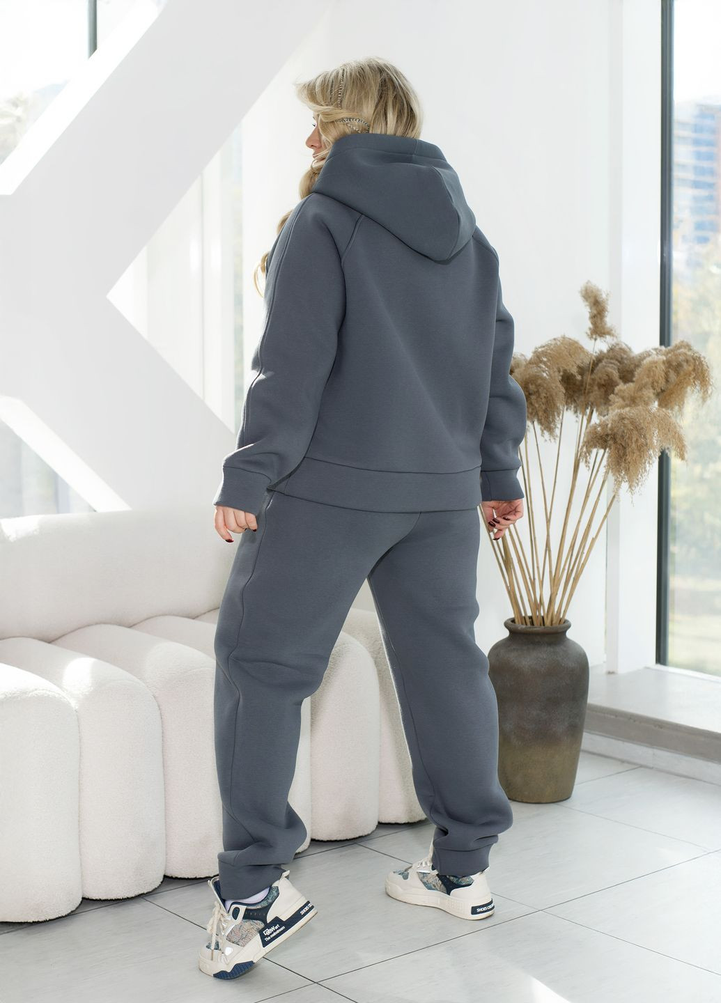 Спортивный костюм женский зимний на флисе (худи + штаны) No Brand (367959726)