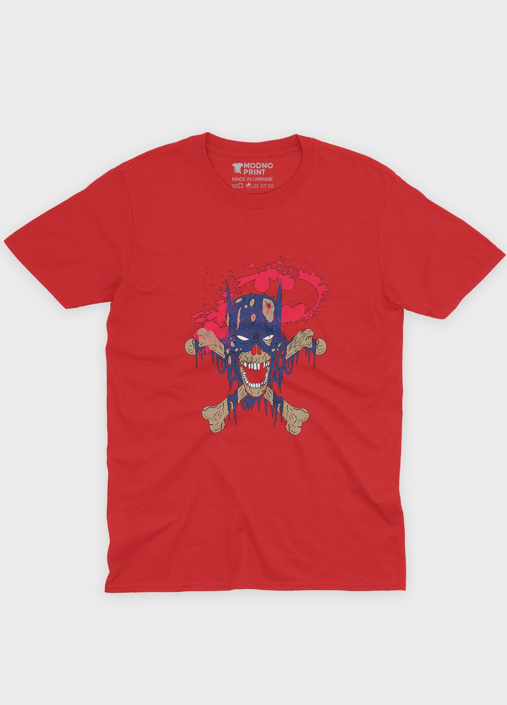 Червона демісезонна футболка для хлопчика з принтом супергероя - бетмен (ts001-1-sre-006-003-038-b) Modno
