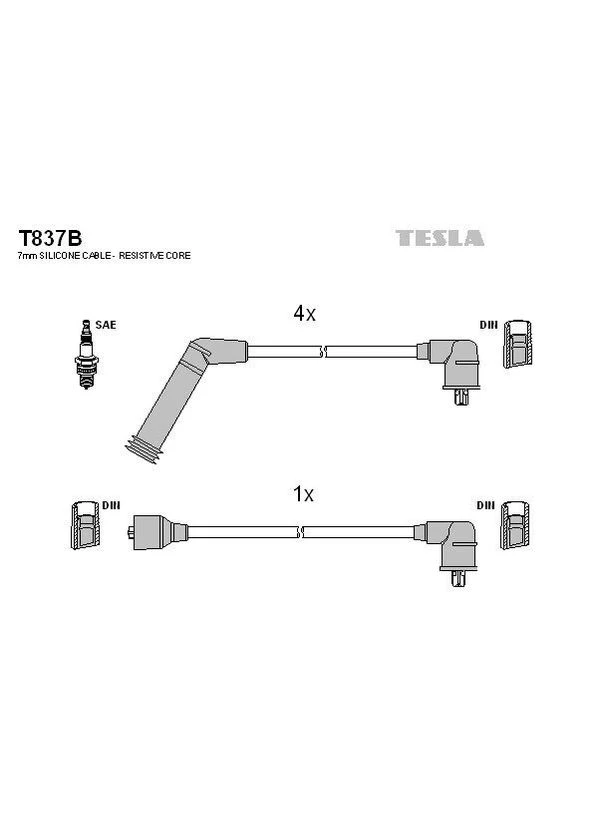 Комплект кабелів запалювання Tesla (377613312)