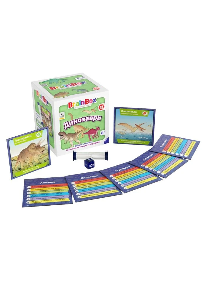 Карточная Игра Brainbox "динозавры" Yago Bzzbrdi02ua 55 Карточек 1 Игральный Кубик Seli No Brand (394392329)
