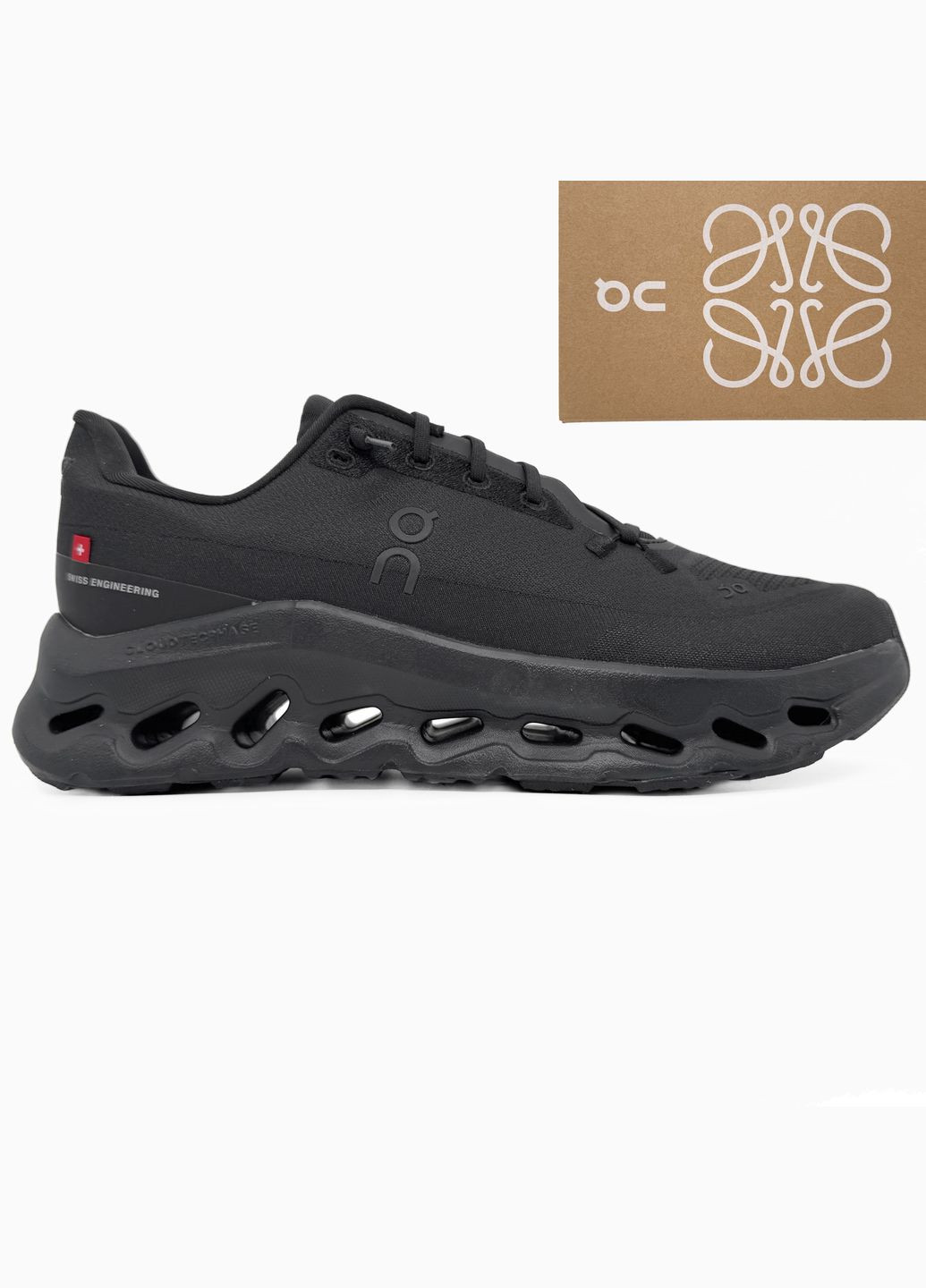 Чорні Осінні кросівки чоловічі loewe x cloudtilt total black | лоеве чорні No Brand