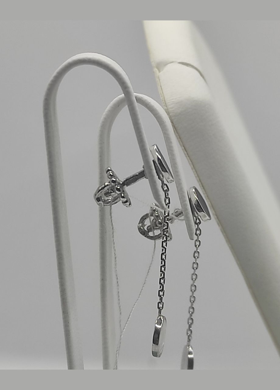 "Срібні пусети-цвяшки з родієвим покриттям" Shiny 56-320 No Brand (331145259)